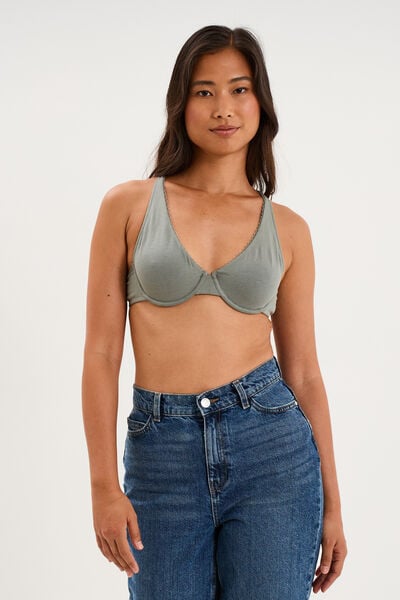 Soutien-gorge foulard coton majoritaire vert clair femme
