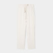 Pantalon paperbag &eacute;lastiqu&eacute; m&eacute;lange lin beige femme