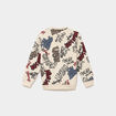 Sweat col rond manches longues ecru gar&ccedil;on