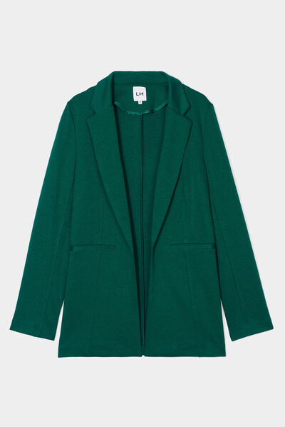 Veste blazer droite vert émeraude femme