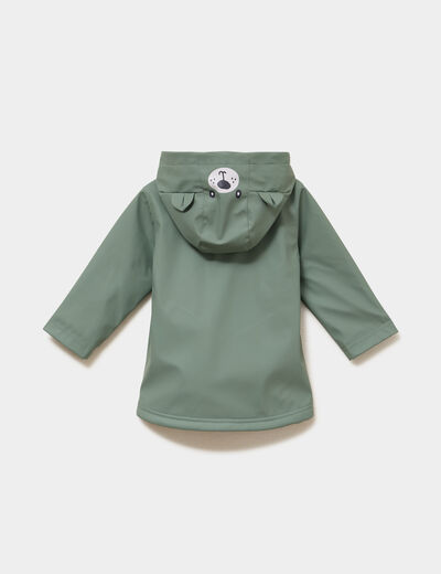 Parka imperm&eacute;able d&eacute;perlante fourr&eacute;e vert kaki b&eacute;b&eacute; gar&ccedil;on