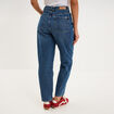 Jeans mom cropped taille haute denim stone femme