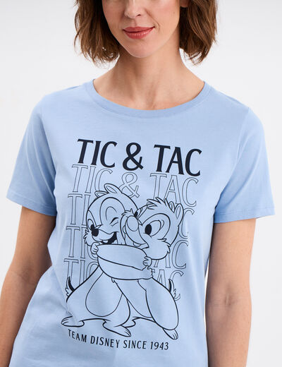 T-shirt manches courtes coton Tic et Tac bleu femme
