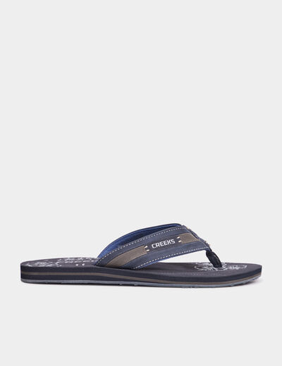 Mules plates bleu marine homme