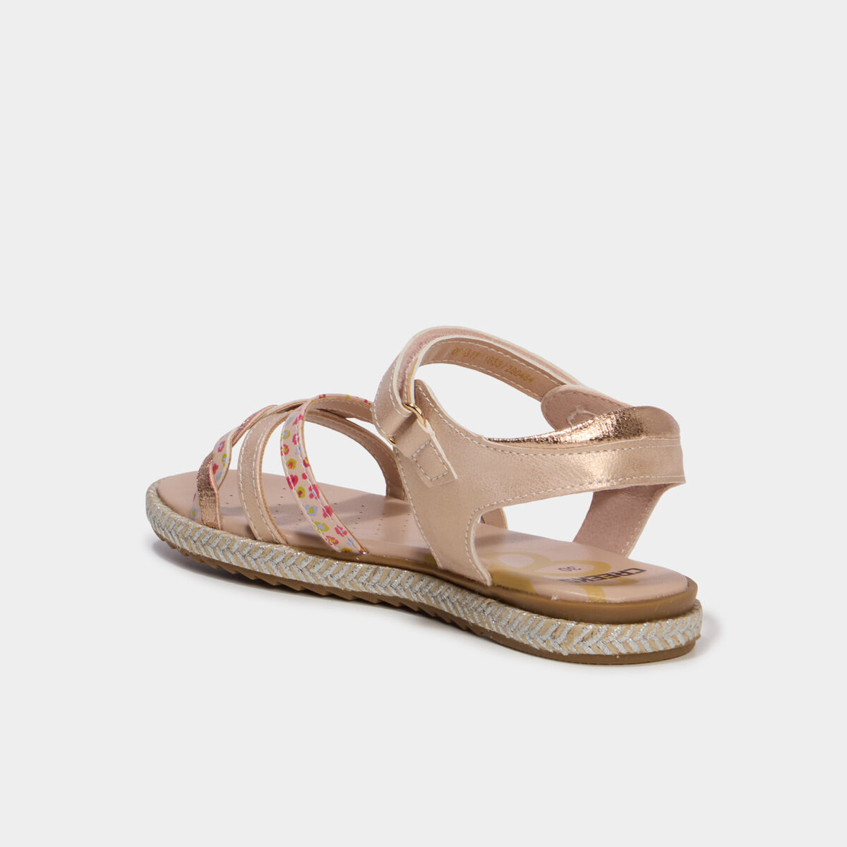 Sandales semelles effet corde jaune or fille