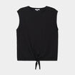Débardeur noué sans manches coton noir femme