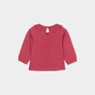 T-shirt col claudine broderie anglaise rose framboise bébé fille