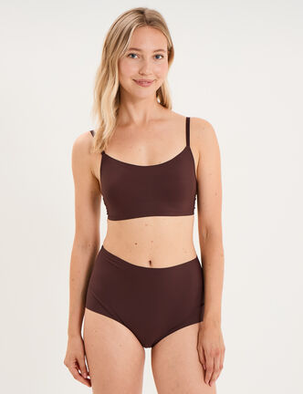 Soutien-gorge brassi&egrave;re bandeau padd&eacute; marron femme