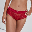 Shorty en micro dentelle rouge femme