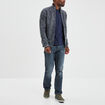 T-shirt droit en coton manches courtes bleu marine homme