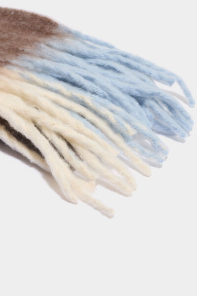 &Eacute;charpe &agrave; franges bleu ciel femme