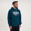 Sweat hoodie 1 poche et capuche bleu canard homme