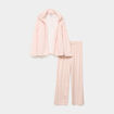 Ensemble pyjama 3 pi&egrave;ces effet polaire rose nude femme