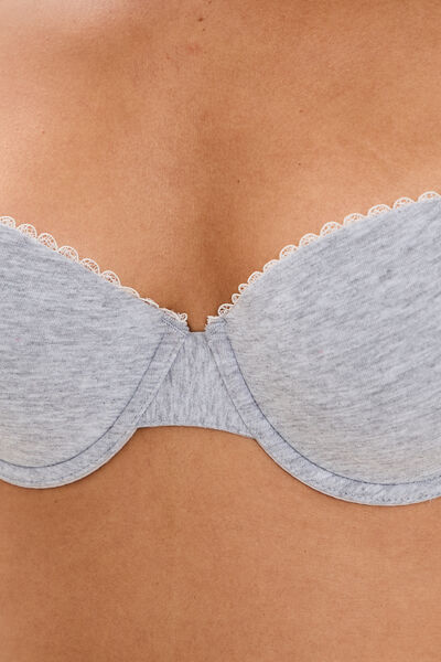 Soutien-gorge padd&eacute; embo&icirc;tant gris clair femme