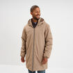 Parka d&eacute;perlante doubl&eacute;e &agrave; capuche taupe homme