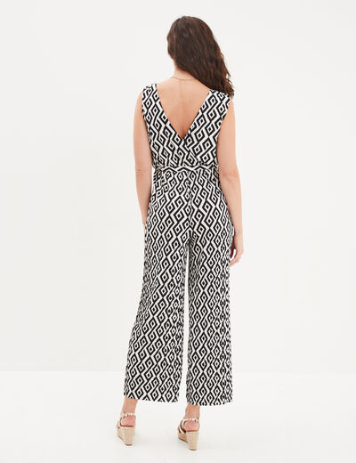 Combinaison pantalon plissée ecru femme