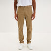 Pantalon chino droit stretch vert kaki homme