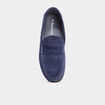 Mocassins en cuir daim bleu homme