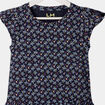 Robe courte évasée à volants bleu marine fille