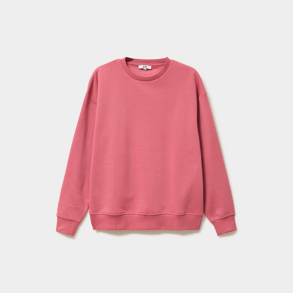 Sweat col rond manches longues vieux rose femme