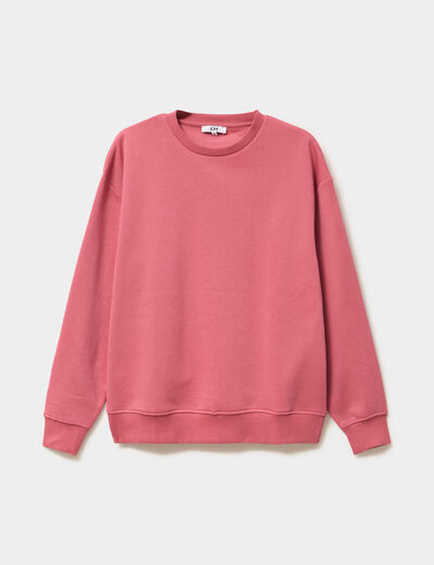 Sweat col rond manches longues vieux rose femme
