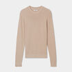 Pull avec col rond à relief beige homme