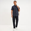 Chemise manches courtes coton bleu marine homme