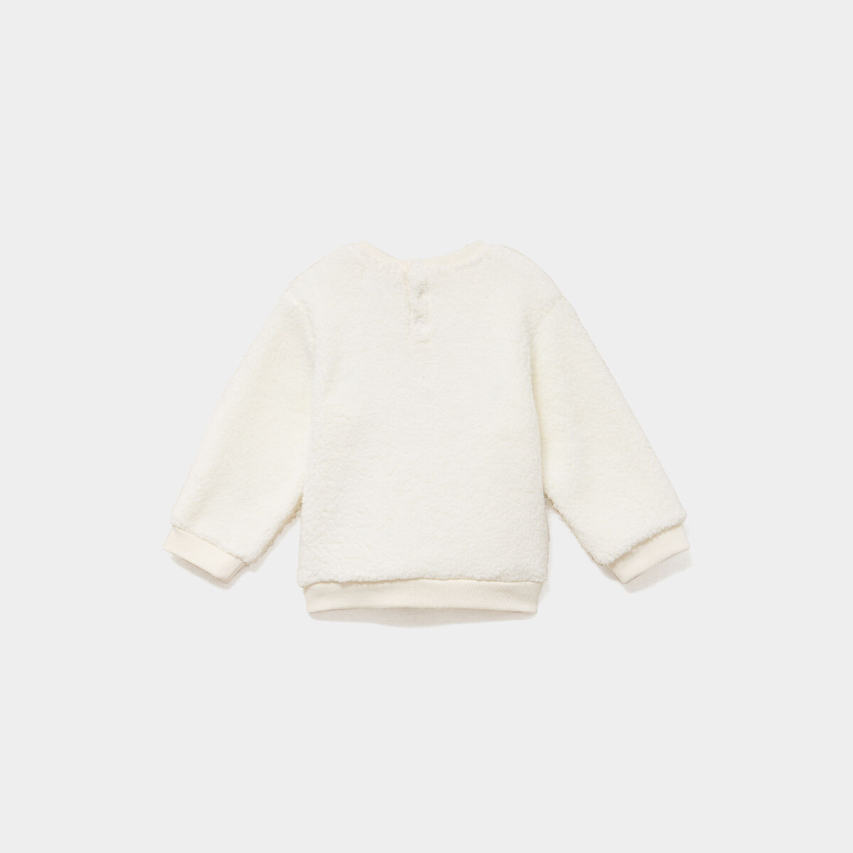 Ensemble sweat et pantalon molletonn&eacute;s ecru b&eacute;b&eacute; gar&ccedil;on