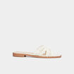 Mules effet macramé blanc femme