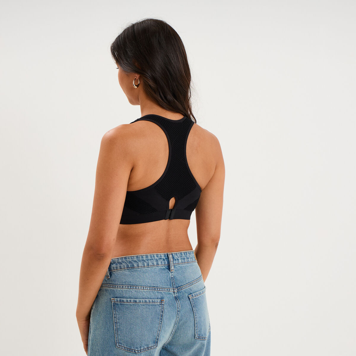 Brassi&egrave;re sport microfibre dos nageur noir femme