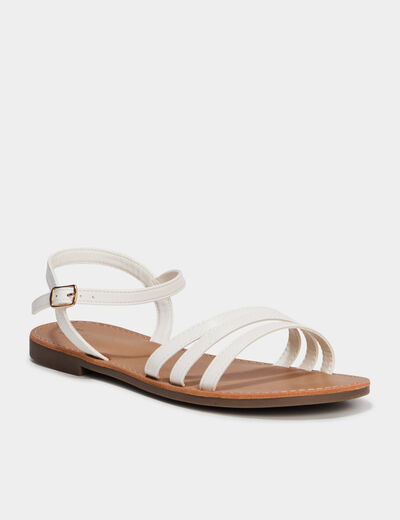 Sandales plates blanc femme