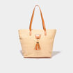 Sac shopper effet tress&eacute; sable femme