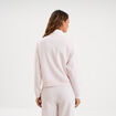 Sweat zipp&eacute; molleton col montant rose clair femme