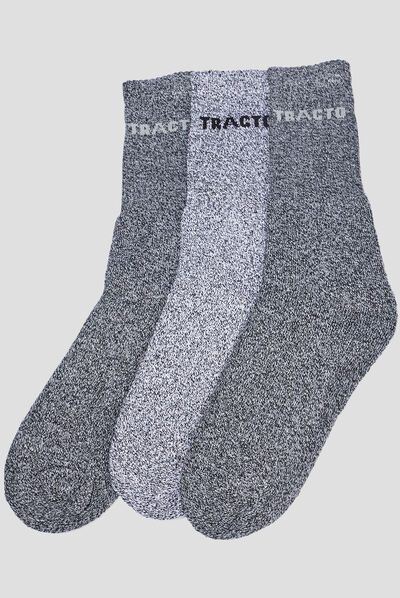 Lot 3 paires chaussettes gris homme