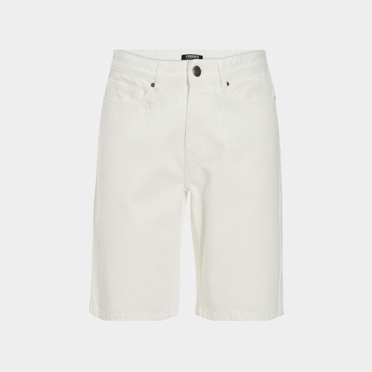 Bermuda droit 5 poches en jean Creeks denim blanc homme