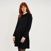 Robe tricot c&ocirc;tel&eacute;e manches longues noir femme