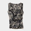 T-shirt sans manches col cache-coeur noir femme