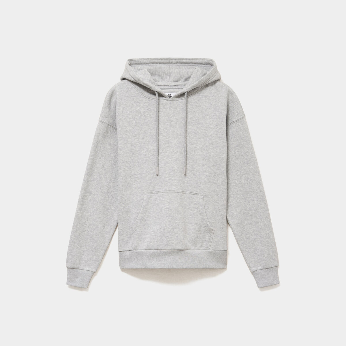Sweat hoodie 1 poche &agrave; capuche gris clair femme