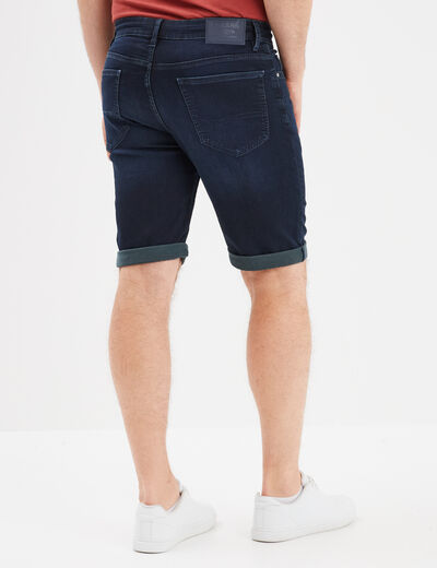 Bermuda droit à coulisse en jean Creeks denim blue black homme