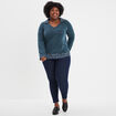 Jeans skinny 7/8ème à strass denim brut femme grande taille