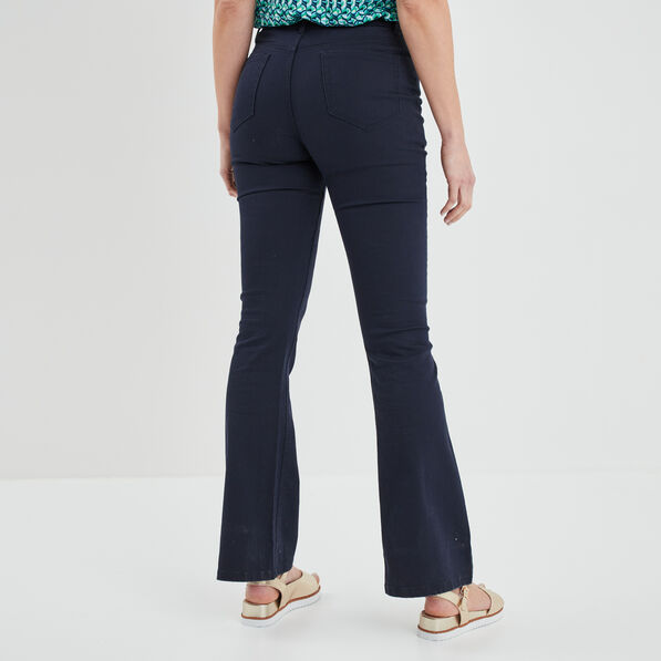 Pantalon bootcut taille haute bleu marine femme