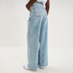 Jean large taille haute coton denim double stone femme
