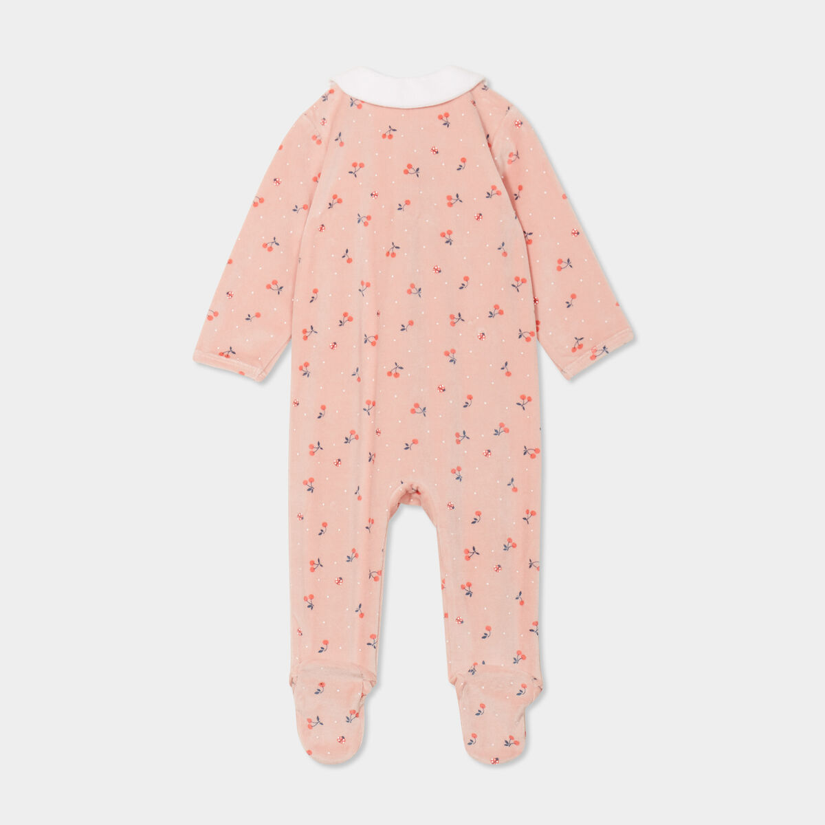 Dors-bien manches longues boutonn&eacute; rose poudr&eacute;e b&eacute;b&eacute; fille