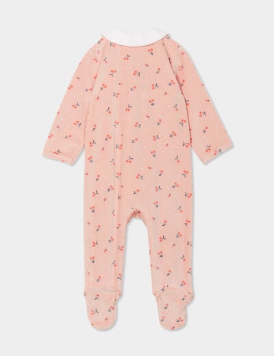 Dors-bien manches longues boutonné rose poudrée bébé fille