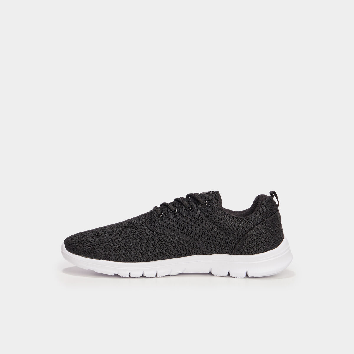 Baskets plates running crant&eacute;es noir homme