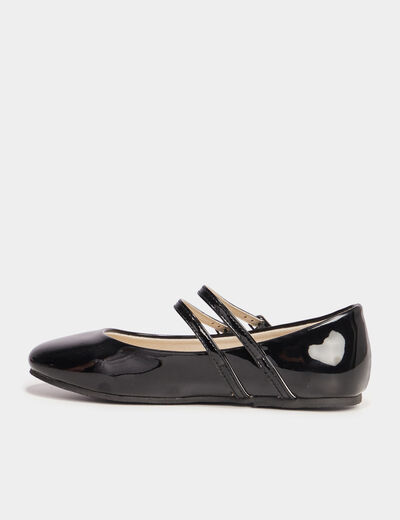 Ballerines vernies à bout rond noir fille