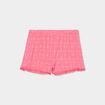 Bas de pyjama short détails dentelle rouge femme