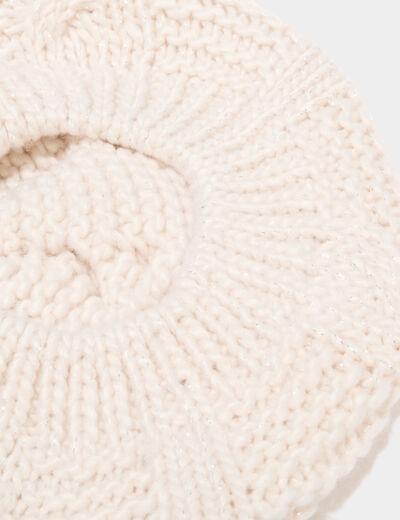 Béret tricoté avec torsades sable femme