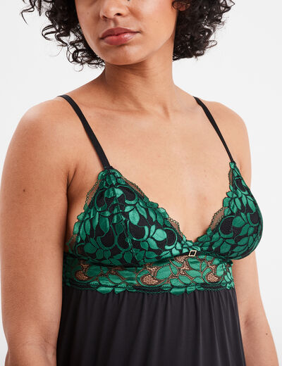 Nuisette à dentelle vert menthe femme