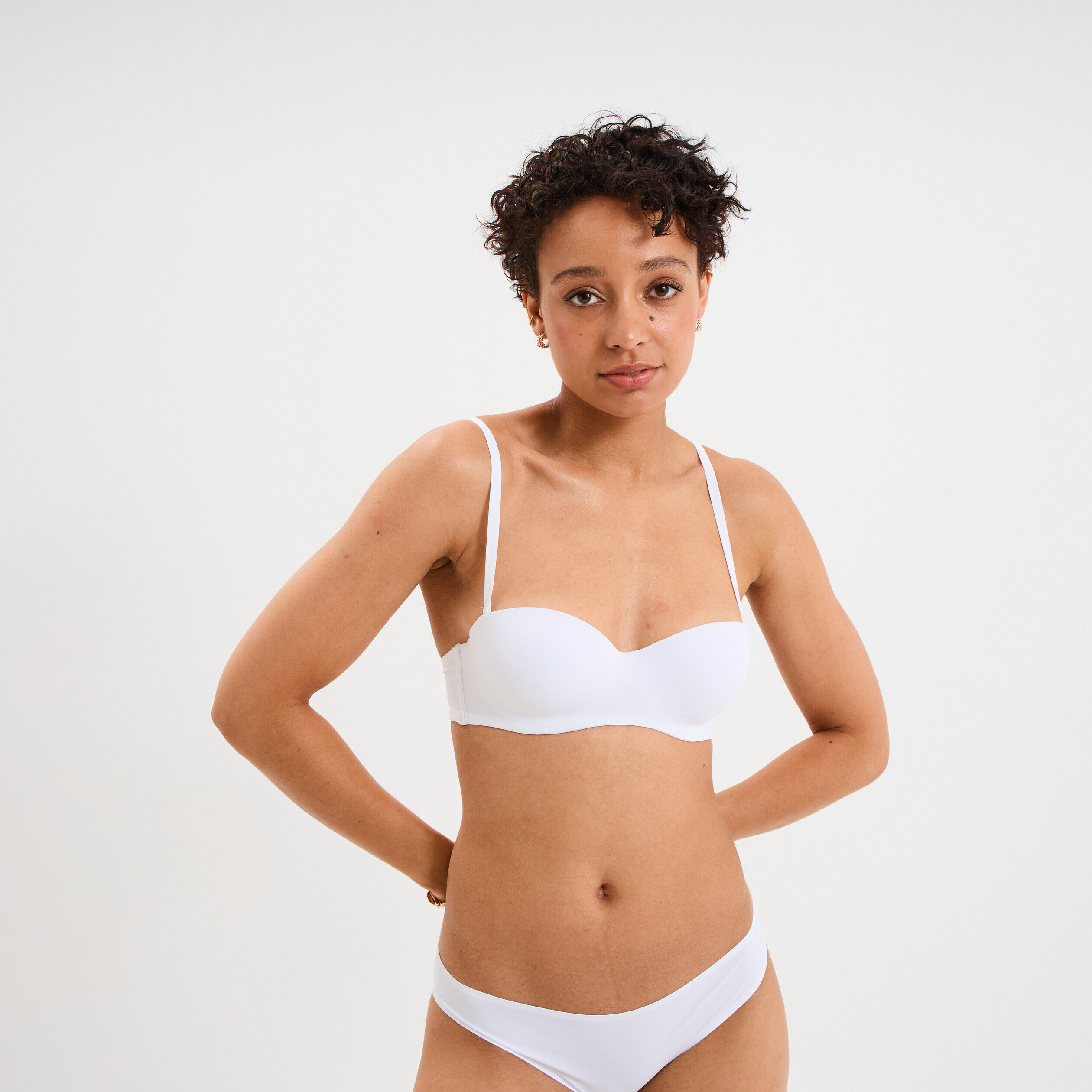 Soutien-gorge bandeau microfibre blanc femme LH